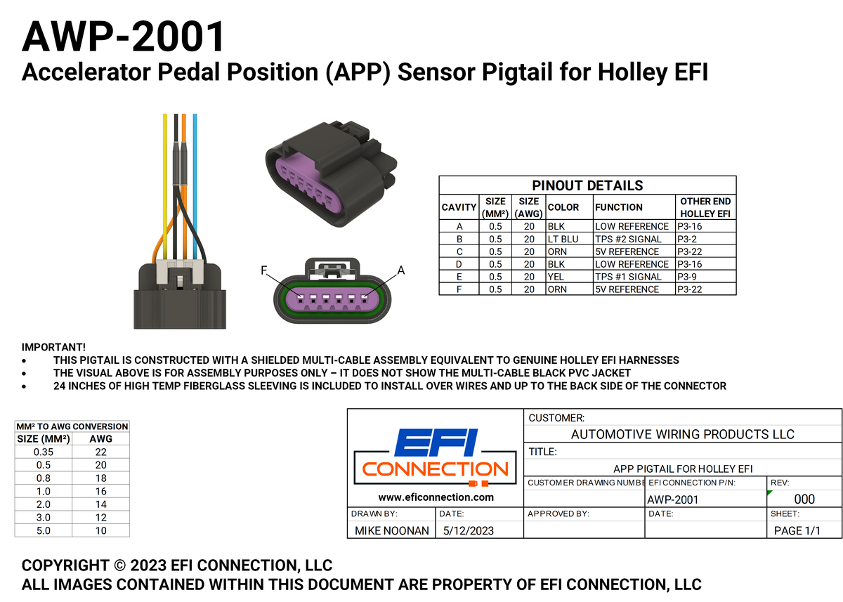 accelerator pedal position sensor wiring diagram Accelerator Pedal Position (APP) Sensor Pigtail for Holley EFI – EFI  Conversions