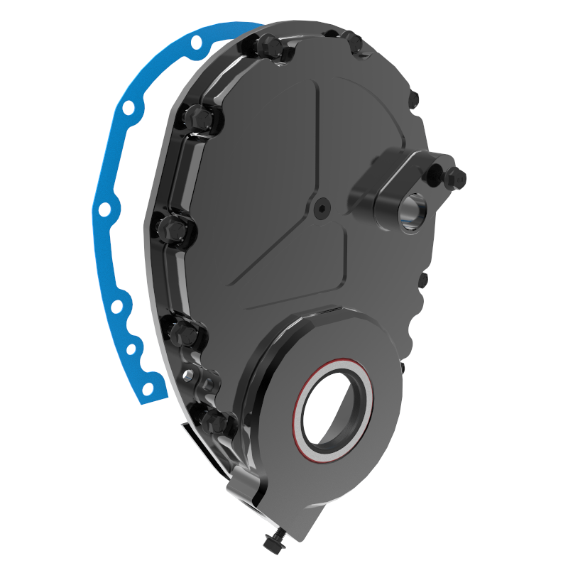 Aluminum Timing Cover for SBC w CKP w CMP w Cam Thrust Button EFI