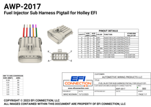 Load image into Gallery viewer, Pinout for Fuel Injector Sub Harness Pigtail for Holley EFI