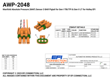 Load image into Gallery viewer, Pinout for Manifold Absolute Pressure (MAP) Sensor 3 BAR Pigtail for Gen I TBI/TPI &amp; Gen II LT for Holley EFI