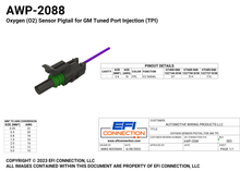 Load image into Gallery viewer, Pinout for Oxygen (O2) Sensor Pigtail for GM Tuned Port Injection (TPI)