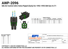Load image into Gallery viewer, Pinout for Idle Air Control (IAC) Valve Pigtail (Early) for 1992-1993 GM Gen II LT1