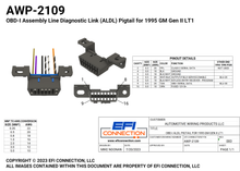 Load image into Gallery viewer, Pinout for OBD-I Assembly Line Diagnostic Link (ALDL) Pigtail for 1995 GM Gen II LT1