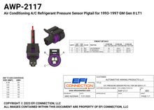 Load image into Gallery viewer, Air Conditioning A/C Refrigerant Pressure Sensor Pigtail for 1993-1997 GM Gen II LT1