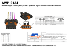 Load image into Gallery viewer, Heated Oxygen Sensor (HO2S) Bank 1 Upstream Pigtail for 1994-1997 GM Gen II LT1