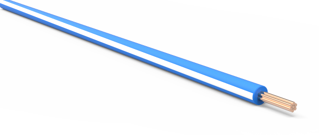 22 AWG Automotive TXL Wire LT Blue White Stripe Various Lengths