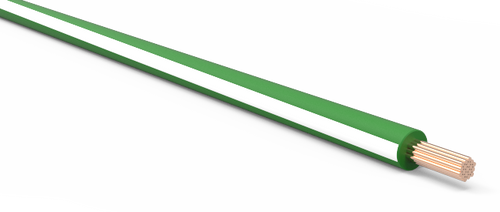 18-AWG-Automotive-TXL-Wire-Dark-Green-w/-White-Stripe-by-the-Foot