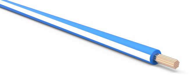 18-AWG-Automotive-TXL-Wire-Light-Blue-w/-White-Stripe-Various-Lengths