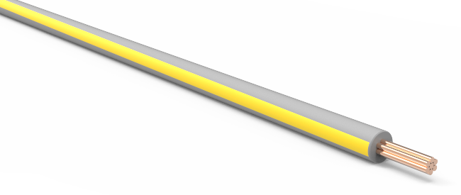 20-AWG-Automotive-TXL-Wire-Gray-w/-Yellow-Stripe-Various-Lengths