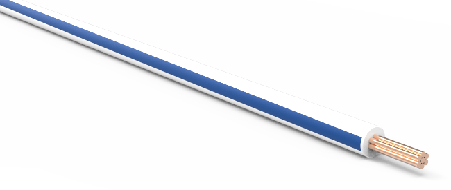 20-AWG-Automotive-TXL-Wire-White-w/-Blue-Stripe-Various-Lengths