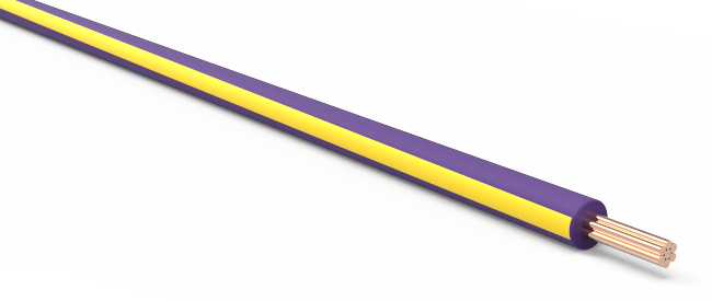 20-AWG-Automotive-TXL-Wire-Purple-w/-Yellow-Stripe-by-the-Foot