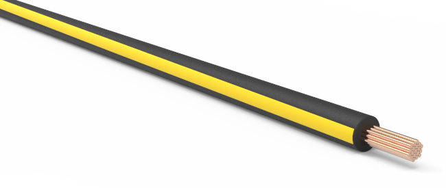 18-AWG-Automotive-TXL-Wire-Black-w/-Yellow-Stripe-Various-Lengths
