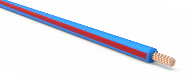 18-AWG-Automotive-TXL-Wire-Light-Blue-w/-Red-Stripe-Various-Lengths