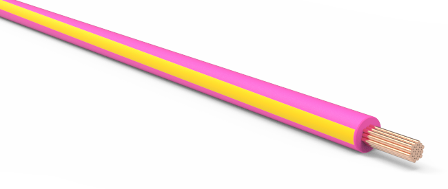 18-AWG-Automotive-TXL-Wire-Pink-w/-Yellow-Stripe-Various-Lengths