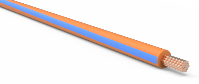 16-AWG-Automotive-TXL-Wire-Orange-w/-Light-Blue-Stripe-Various-Lengths