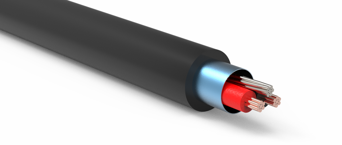 Shielded Three Conductor Multi Cable (Red and Black 20 AWG TXL Twisted ...