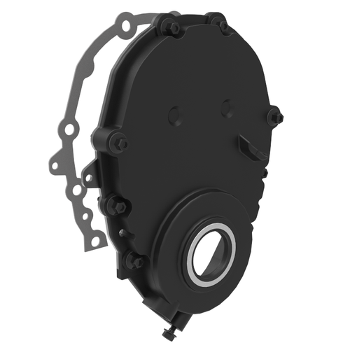 Plastic-Timing-Cover-for-SBC-w/-CKP-Modified-for-Early-Engines