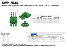 Load image into Gallery viewer, Manifold Absolute Pressure (MAP) Sensor Pigtail for Gen I TBI/TPI &amp; Gen II LT for Holley EFI
